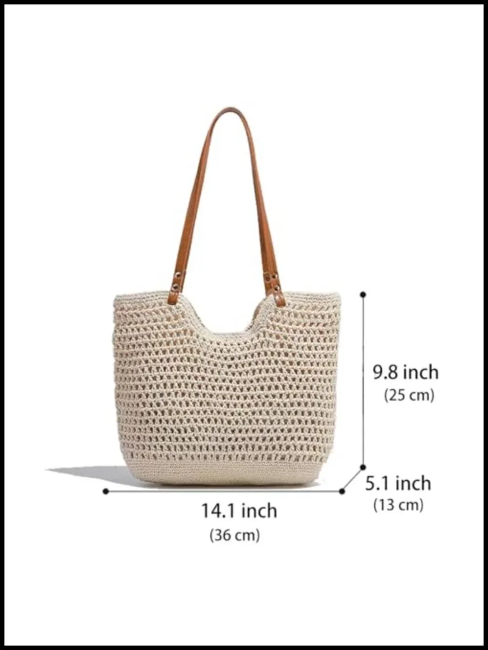 Bohemian Crochet Hobo Shoulder Bag Handwoven Cotton Beach Tote